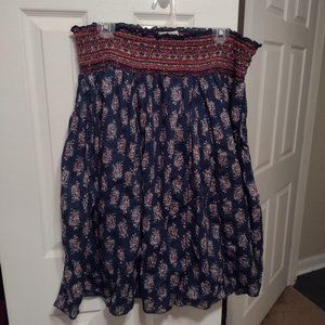 Boho Navy Maroon Skirt